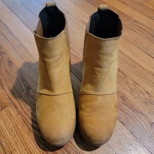 Sorel Joan Of Arctic Wedge lll Chelsea Boots Camel Brown Women's Size‎ 7